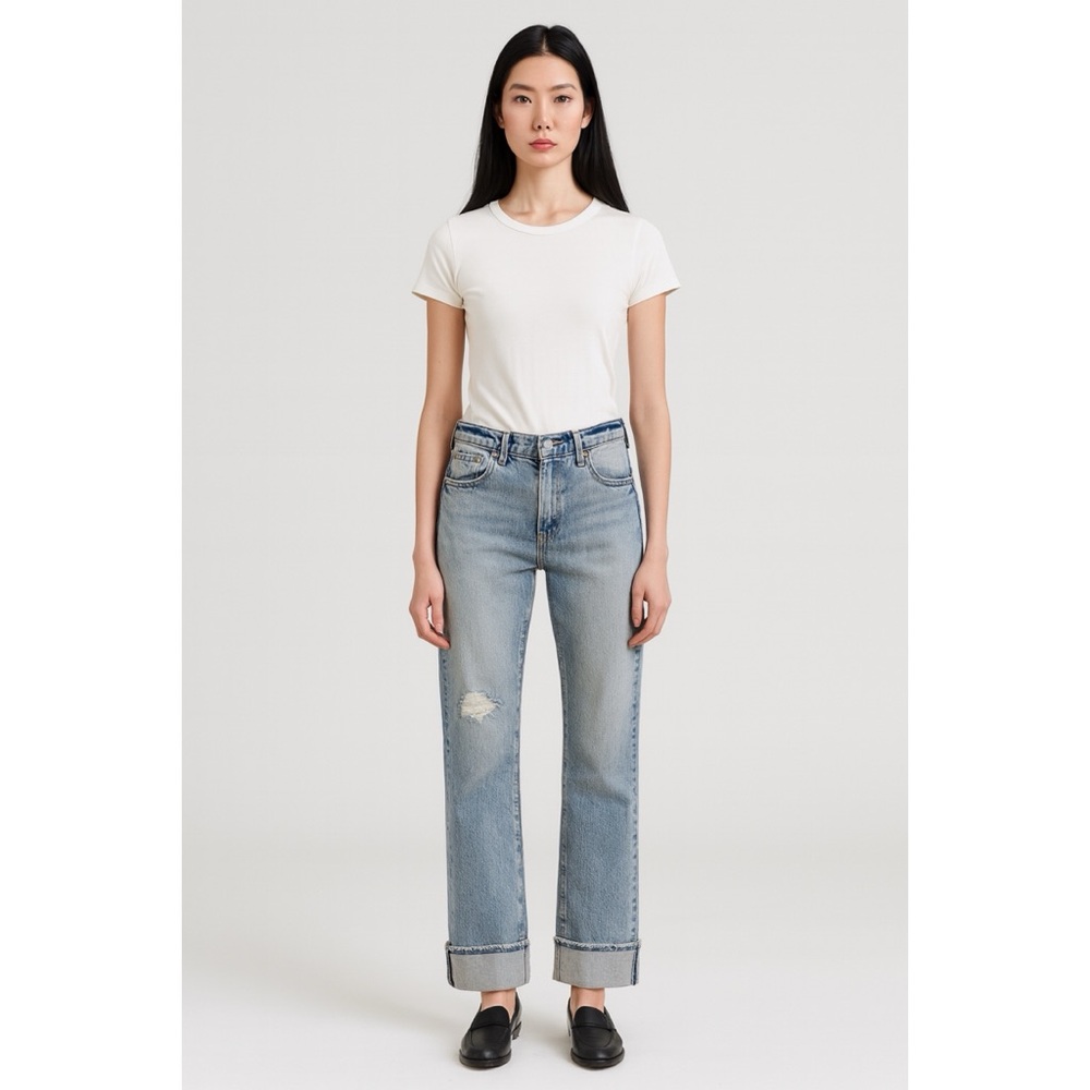Ag Adriano Goldschmied Light Blue Wide Leg Jeans